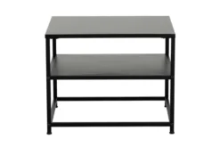 Moderner Beistelltisch DURA STEEL 50cm schwarz Metall mit Ablagefach