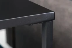 Moderner Beistelltisch DURA STEEL 50cm schwarz Metall mit Ablagefach