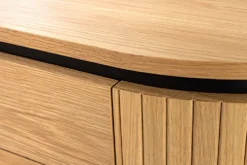 Moderner Couchtisch ATELIER 120cm natur Eiche schwarz mit zwei Schubladen