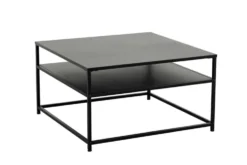Moderner Couchtisch DURA STEEL 70cm schwarz Metall mit Ablagefach