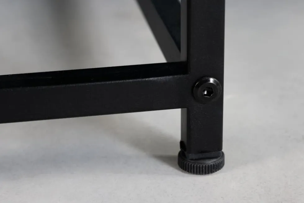 Moderner Couchtisch DURA STEEL 70cm schwarz Metall mit Ablagefach
