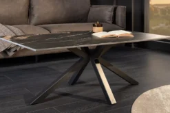 Moderner Couchtisch GALAXIE 100cm Aurora Oro schwarz gold sand Keramik