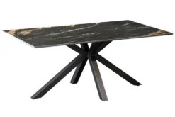 Moderner Couchtisch GALAXIE 100cm Aurora Oro schwarz gold sand Keramik