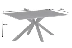 Moderner Couchtisch GALAXIE 100cm anthrazit Keramik schwarz Metall Sterngestell