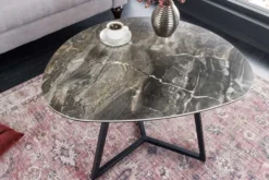 Moderner Couchtisch MARVELOUS 70cm taupe Marmor Keramik made in Italy