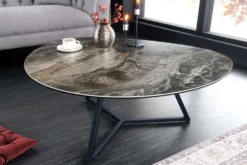 Moderner Couchtisch MARVELOUS 90cm taupe Marmor Keramik made in Italy