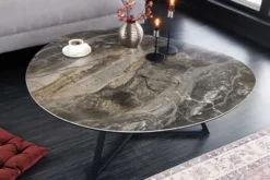 Moderner Couchtisch MARVELOUS 90cm taupe Marmor Keramik made in Italy