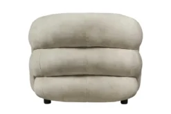 Moderner Design Sessel VOGUE 95cm beige Samt mit Armlehnen und Nosagfederung