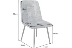Moderner Design Stuhl TRES CHIC rost braun Chenille Cremona schwarze Metallbeine