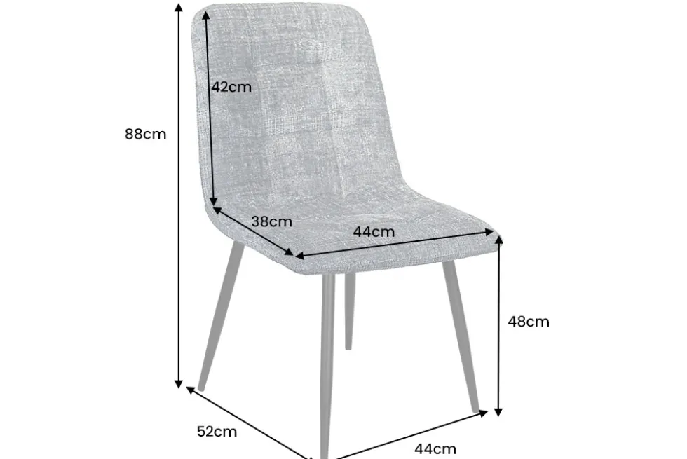 Moderner Design Stuhl TRES CHIC rost braun Chenille Cremona schwarze Metallbeine