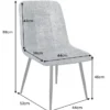 Moderner Design Stuhl TRES CHIC champagner greige Chenille Cremona schwarze Metallbeine
