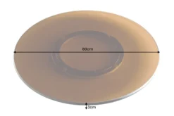 Moderner Drehteller 60cm bernstein Glas 360° drehbare Servierplatte