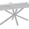 Moderner Esstisch GALAXIE 160cm weiß Keramik Marmor-Design glänzend Metallgestell schwarz