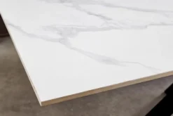 Moderner Esstisch GALAXIE 160cm weiß Keramik schwarz Metall Sterngestell