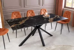 Moderner Esstisch GALAXIE 180cm Aurora Oro schwarz gold sand Keramik