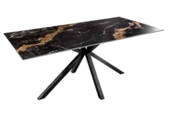 Moderner Esstisch GALAXIE 160cm Aurora Oro schwarz gold sand Keramik