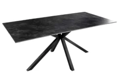 Moderner Esstisch GALAXIE 180cm anthrazit Keramik schwarz Metall Sterngestell