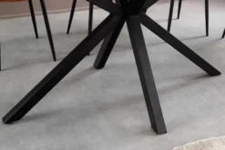Moderner Esstisch GALAXIE 180cm anthrazit Keramik schwarz Metall Sterngestell