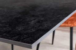 Moderner Esstisch GALAXIE 160cm anthrazit Keramik schwarz Metall Sterngestell