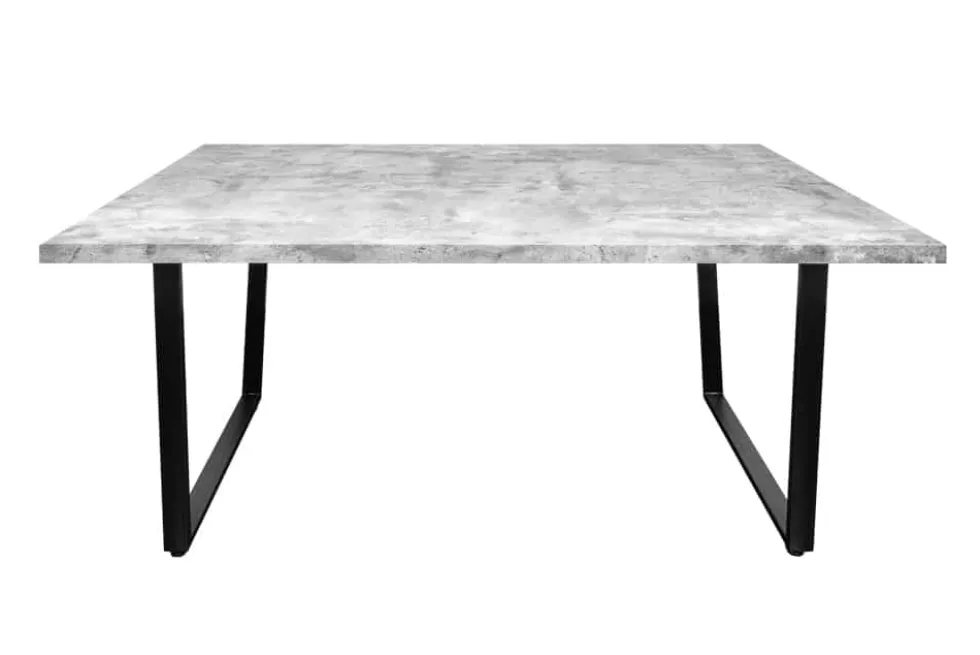 Moderner Esstisch LOFT 160cm grau Beton-Design schwarze Metallbeine Kufengestell Industrial