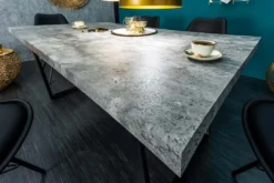 Moderner Esstisch LOFT 120cm grau Beton-Design schwarze Metallbeine Kufengestell
