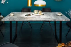 Moderner Esstisch LOFT 120cm grau Beton-Design schwarze Metallbeine Kufengestell