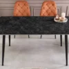 Moderner Esstisch MILANO 140cm anthrazit Keramik schwarze Metallbeine