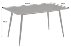 Moderner Esstisch MILANO 140cm anthrazit Keramik schwarze Metallbeine