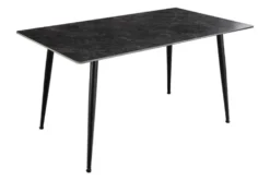 Moderner Esstisch MILANO 140cm anthrazit Keramik schwarze Metallbeine