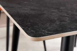 Moderner Esstisch MILANO 140cm anthrazit Keramik schwarze Metallbeine
