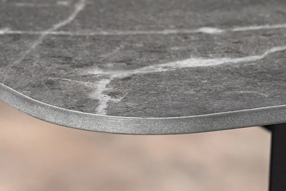 Moderner Esstisch MILANO 180cm anthrazit Keramik schwarze Metallbeine