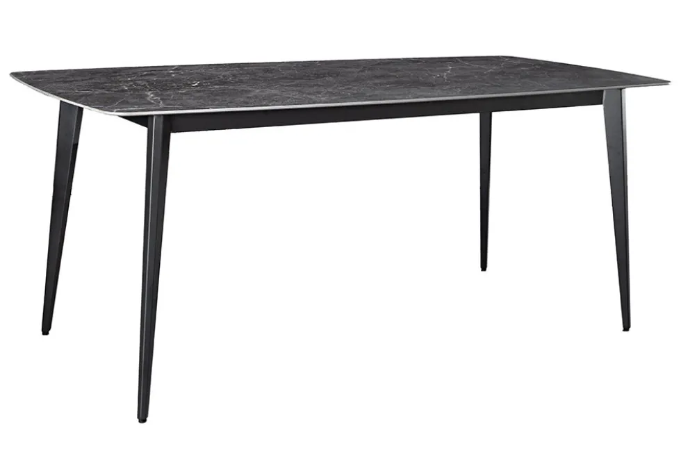 Moderner Esstisch MILANO 180cm anthrazit Keramik schwarze Metallbeine