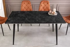 Moderner Esstisch MILANO 120cm anthrazit Keramik schwarze Metallbeine