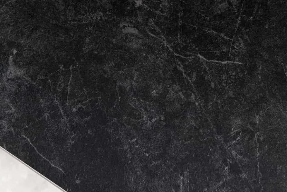 Moderner Esstisch MILANO 120cm anthrazit Keramik schwarze Metallbeine