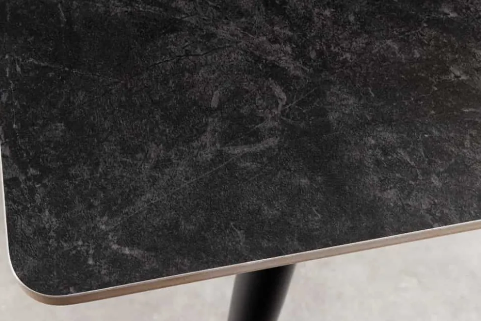 Moderner Esstisch MILANO 120cm anthrazit Keramik schwarze Metallbeine