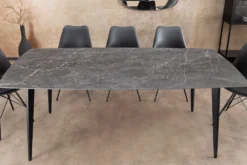 Moderner Esstisch MILANO 160cm anthrazit Keramik schwarze Metallbeine