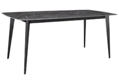 Moderner Esstisch MILANO 160cm anthrazit Keramik schwarze Metallbeine
