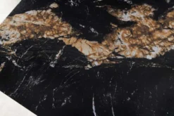 Moderner Esstisch MILANO 120cm schwarz gold sand Aurora Oro Keramik Metallgestell