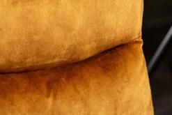 Moderner Freischwinger Stuhl COMFORT senfgelb Samt mit Komfortgriff