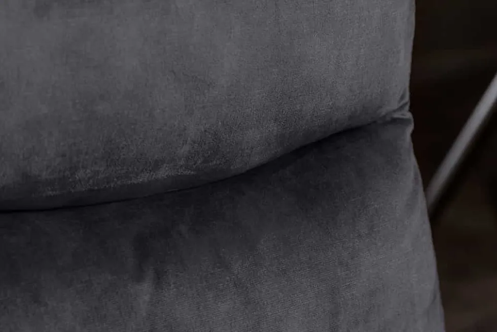 Moderner Freischwinger Stuhl COMFORT grau Samt mit Komfortgriff