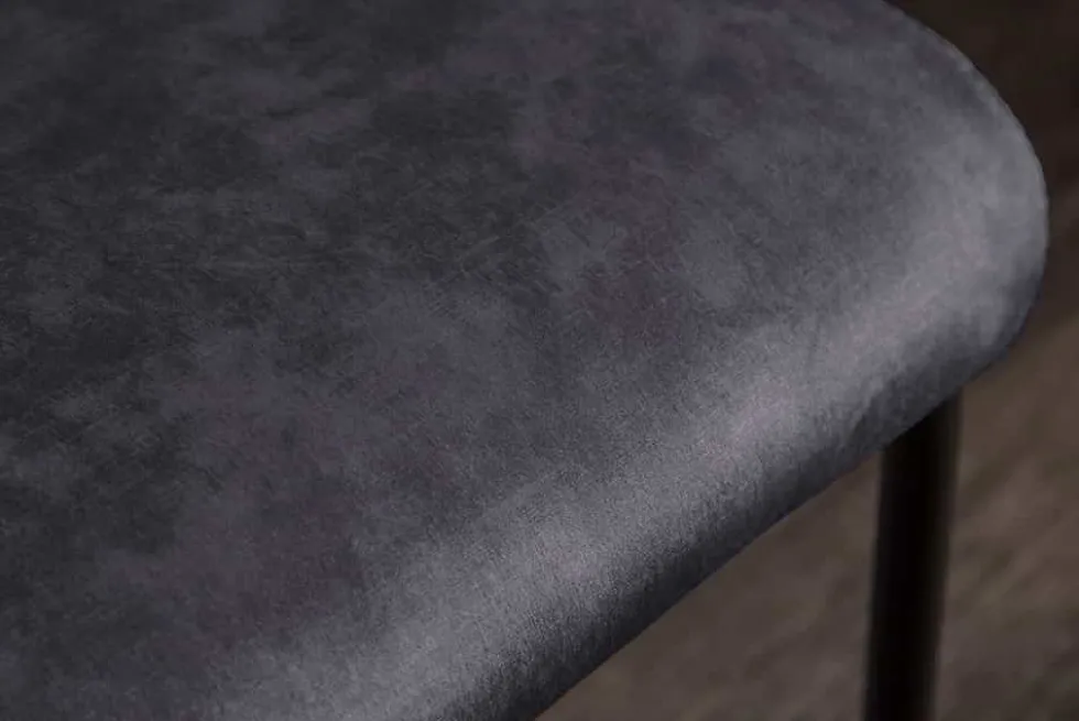 Moderner Freischwinger Stuhl COMFORT grau Samt mit Komfortgriff