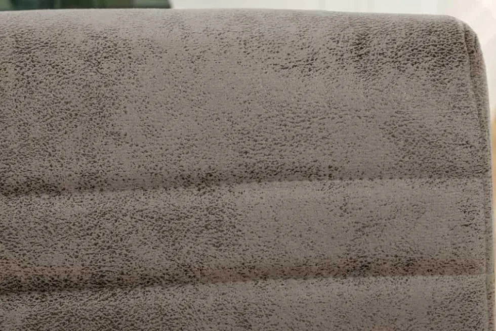 Moderner Freischwinger Stuhl LOFT taupe grau Microfaser mit Armlehne Eisengestell schwarz
