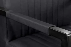 Moderner Freischwinger Stuhl BIG ASTON Echtleder schwarz Taschenfederkern Metall