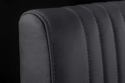 Moderner Freischwinger Stuhl BIG ASTON Echtleder schwarz Taschenfederkern Metall