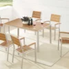 Moderner Gartenstuhl DESIGNO natur greige Aluminium stapelbar wetterfest