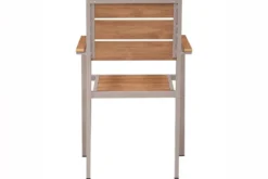 Moderner Gartenstuhl DESIGNO 90cm natur greige Aluminium stapelbar wetterfest