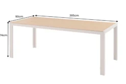 Moderner Gartentisch DESIGNO 205cm natur greige Aluminium wetterfest Outdoor-Esstisch