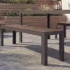 Moderner Gartentisch DESIGNO 205cm dunkelbraun schwarz Aluminium wetterfest