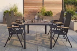 Moderner Gartentisch DESIGNO 205cm anthrazit schwarz Aluminium wetterfest