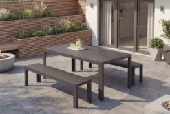 Moderner Gartentisch DESIGNO 205cm anthrazit schwarz Aluminium wetterfest